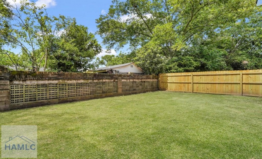 Spacious Backyard with fencing